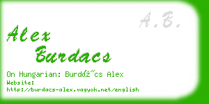 alex burdacs business card